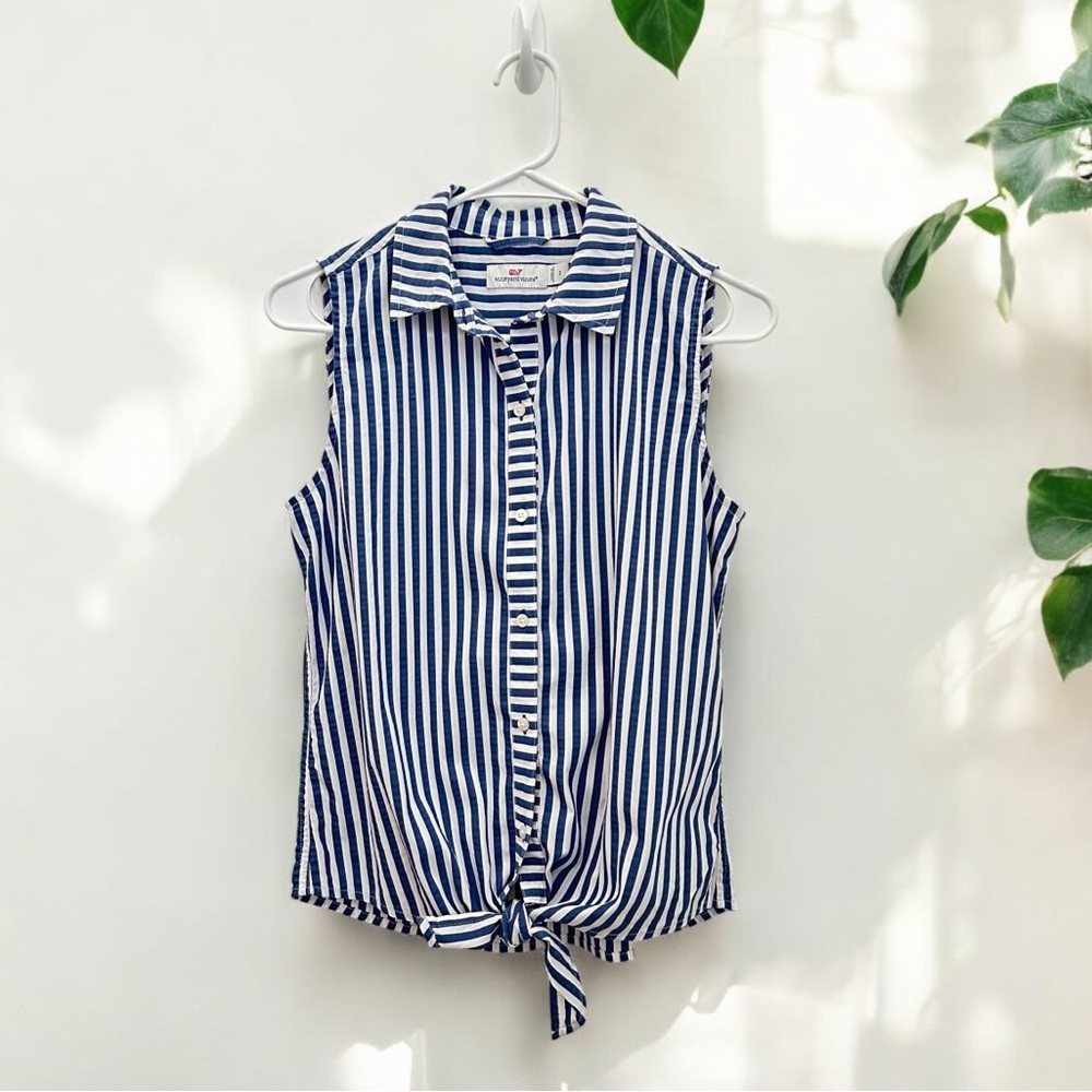 Vineyard Vines Women’s Blue Cotton Lightweight Sleeveless Shirt Top Size 2